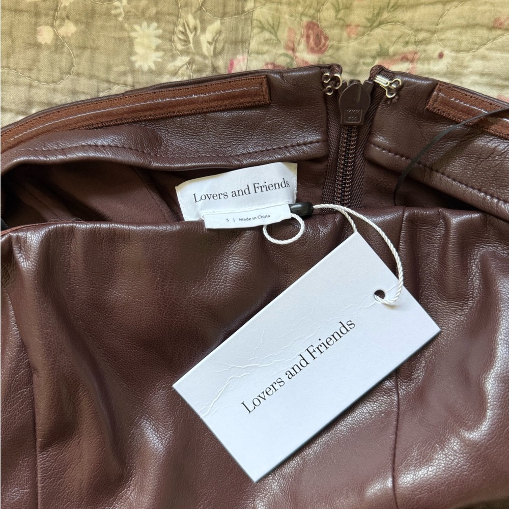 LOVERS AND FRIENDS 
X Rachel Ana Faux Leather Maxi Dress In Chocolate - Picture 2 of 5